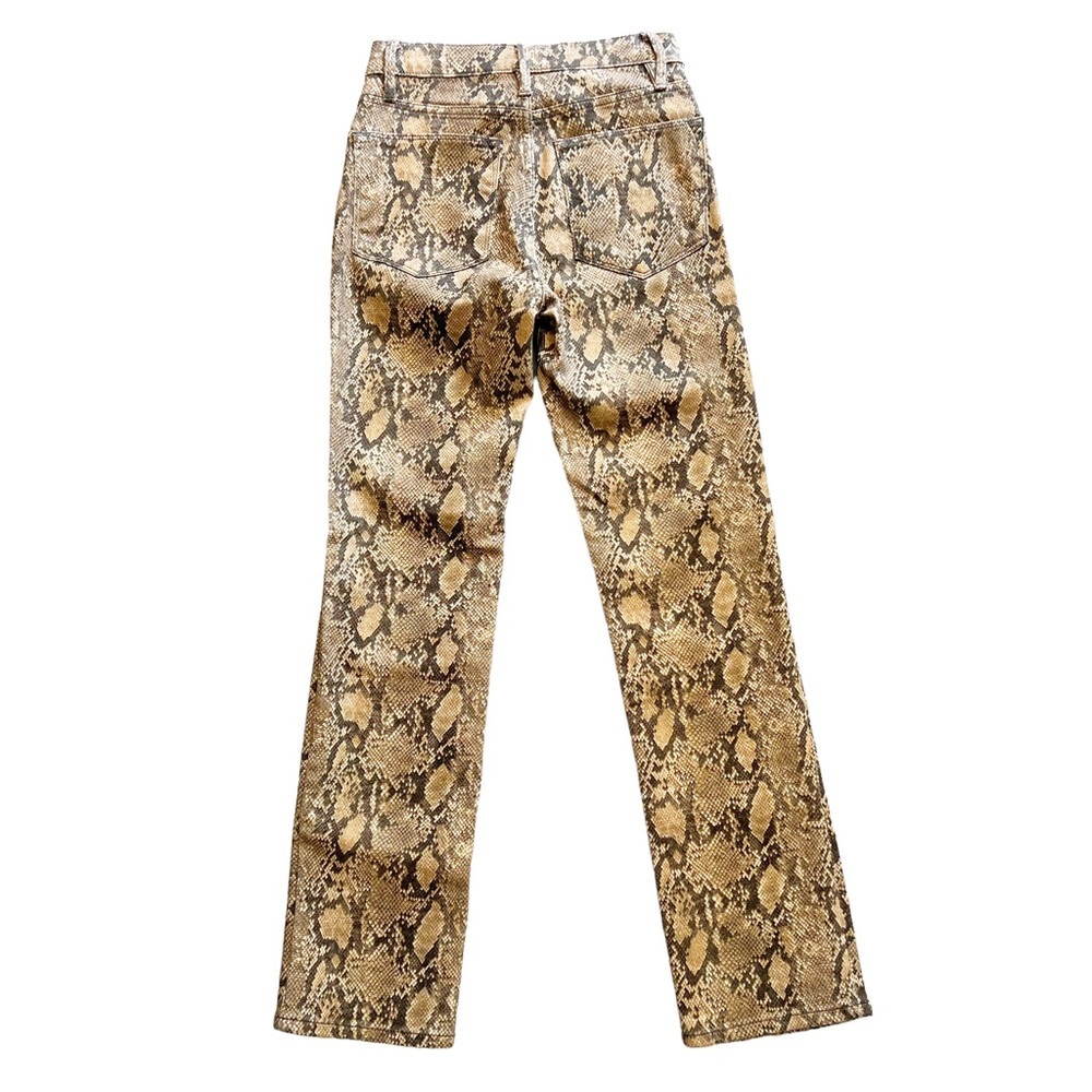 FRAME Le High Straight, Coated Python, High Rise, Snake Effect Jeans Size 23 - Picture 7 of 11